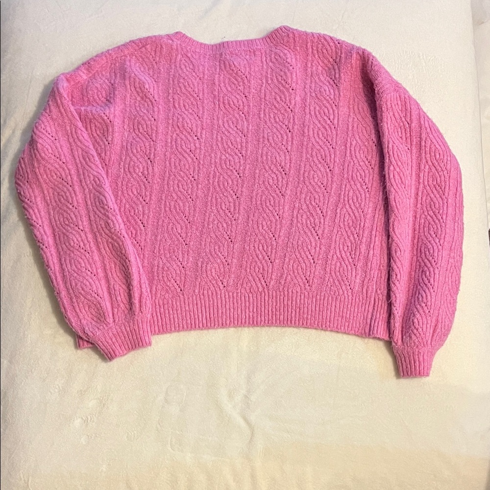 Ruby Moon Pink Cable Knit Sweater - Picture 3 of 5
